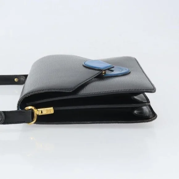 Authentic LOUIS VUITTON Epi Osh Shoulder Bag Black Blue M52445 LV - Picture 11 of 16